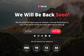make coming soon or construction or maintenance page within 24 hours