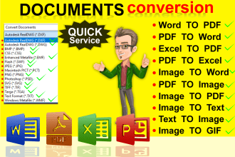 convert any documents word to PDF and PDF to word and more