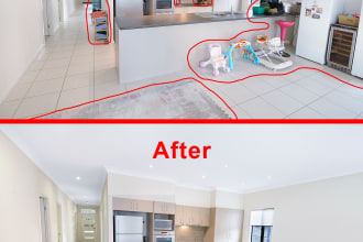 object removal edit retouch real estate interior photo