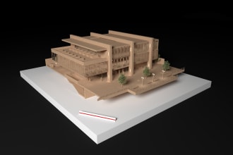 make renders for arquitecture models in cardboard and wood textures