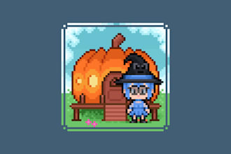 draw you or character you want in cute pixel art