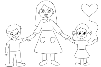 draw coloring book page for children