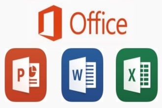 do 3 types of work, projects, on microsoft office word, excel, and power point