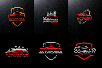 make auto detailing auto mobile and car wash logo for you