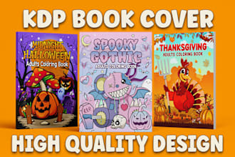 professional amazon KDP book cover design eye catching kids coloring page