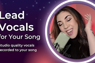 record professional lead vocals for your pop, rnb, or edm song