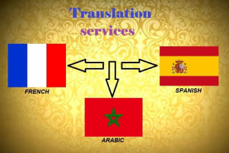 professionally translate spanish to french,arabic
