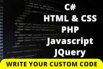 write custom HTML, CSS, PHP, javascript code for you