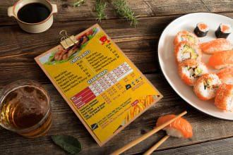 design up to date menu, 3d design, poster, brochure designs