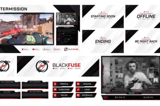 create custom twitch overlay and stream package for youtube, kick, and twitch