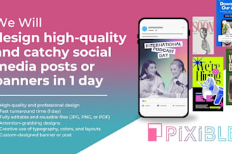 design high quality and catchy post or socmed banner designs in 1 day