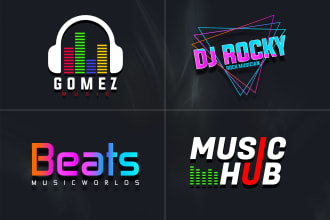 design dj, music, band, hiphop, producer, entertainment logo