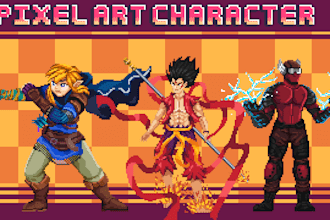 create unique pixel art designs and 8 bit icons for you