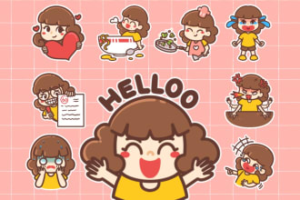 design cute emoticon sticker for all social media