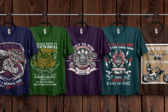 do custom vintage skull bike rider t shirt design