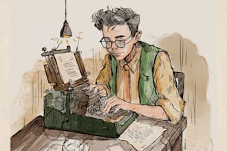 draw creative illustration, pen sketch of anything