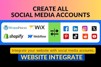 create social media business pages and integrate with your website