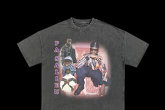 make vintage bootleg rap tee design, 90s style
