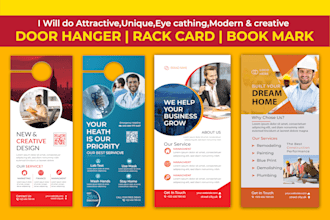 do lawn care real estate washing door hanger rack card bookmark dl flyer design