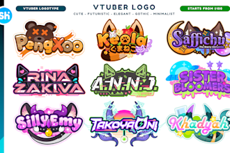 design cute and elegant logo for vtuber and streamer