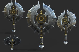 do 3d model props, objects or medieval weapons