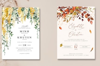 create an elegant wedding invitation card design