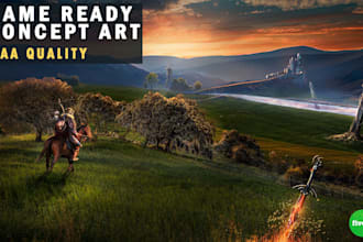 create fantasy environment concept art and realistic matte painting