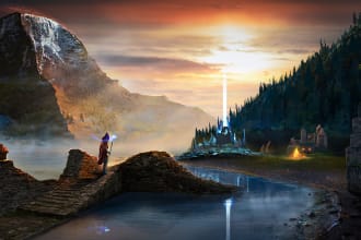 design environment concept art landscape image in photoshop