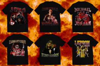 design an amazing vintage 90s bootleg rap for your tee shirt