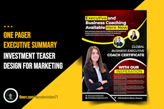 design urgent one pager booklet and marketing materials for your business