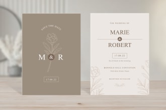 create an elegant wedding invitation card design