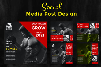 do health fitness, gym, flyers, banners social media post for facebook instagram
