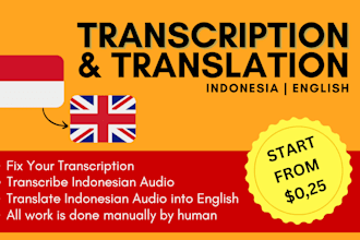 transcribe indonesian audio and translate it into english