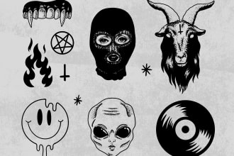 create flash tattoo illustration