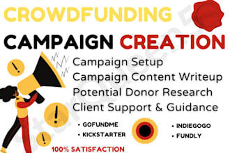 create a stunning crowdfunding campaign on gofundme and kickstarter