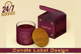 design luxury candle label with unlimited revisions