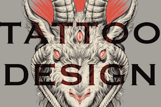 draw a dark illustration or tattoo design