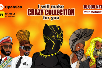 do a creative nft art collection with 100, 1k, 10k nfts