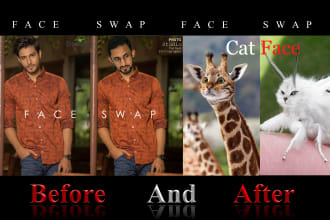 do face swap, head swap, any kind of photoshop editing