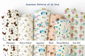 design original kids and baby seamless patterns for clothing brands