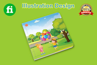 draw kids book illustrations and children cover illustration