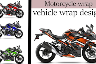 design motorcycle wrap design, car wrap and vehicle wrap