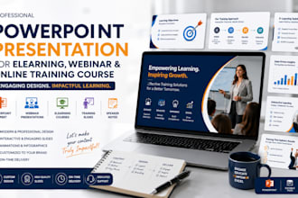 design powerpoint presentation for elearning, webinar and online training course