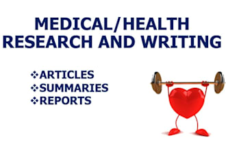 write medical and health articles