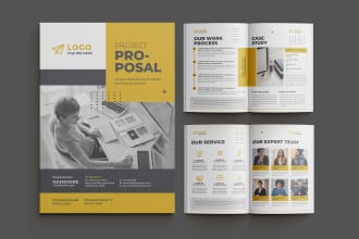 do brochure, project proposal design with adobe indesign