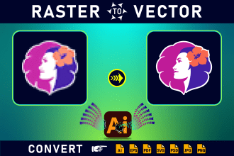 manually trace logo image or graphics, convert to vector file within 2 hours