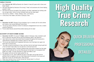 research a true crime case