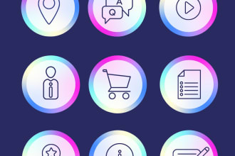 create instagram highlights cover icons in any style in low price
