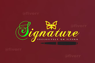 design elegant handwritten unique  signature logo
