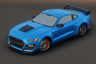 make a low poly vehicle with engine or interior